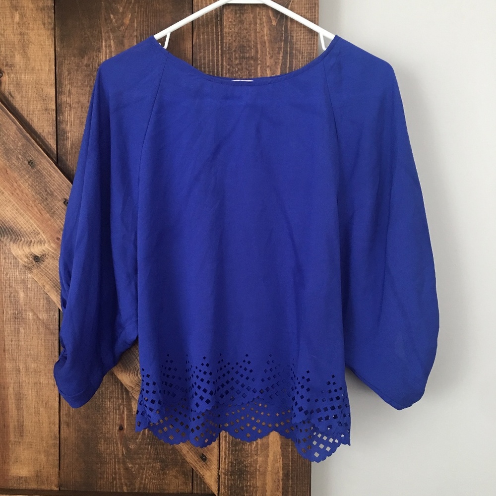 Francesca's long sleeve blouse with cutout details